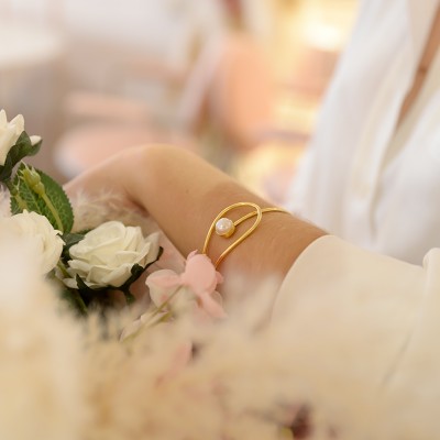 Elegant Lines Gold Plated Silver Bracelet