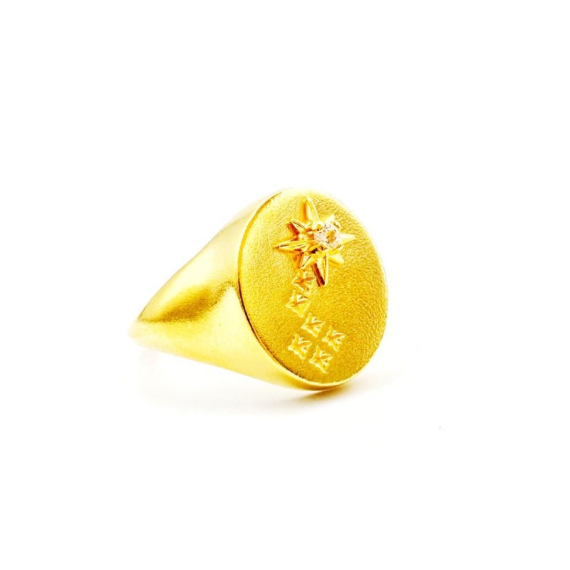 Almagest silver gold plated ring DAXTILIDI