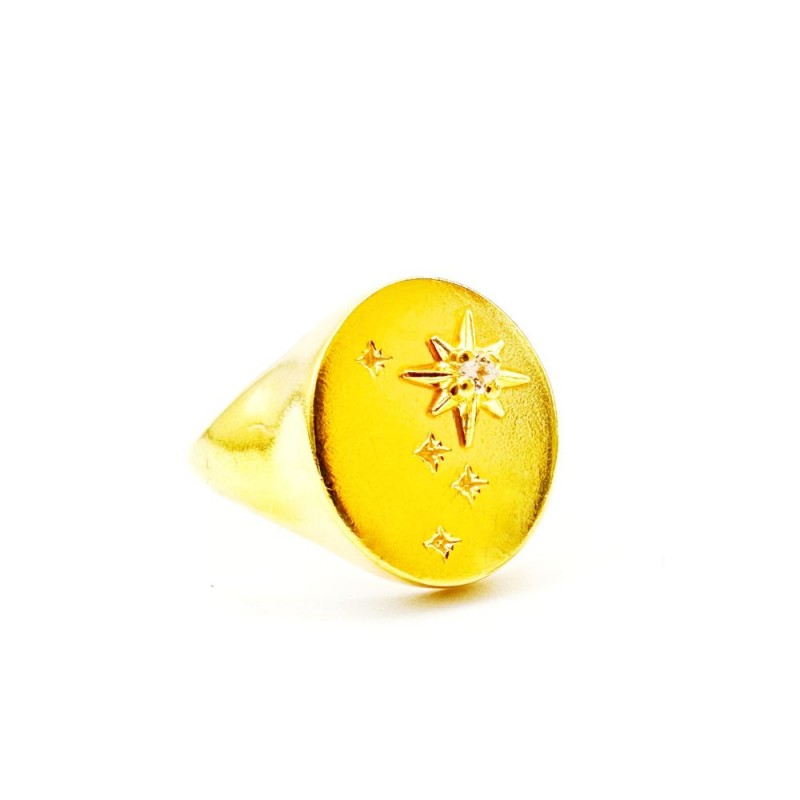 Almagest silver gold plated ring DAXTYLIDI