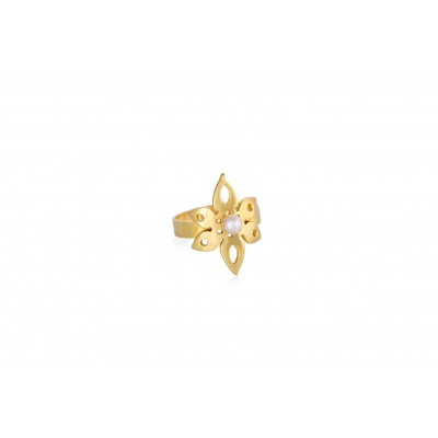 Lilium line Gold Plated Silver Ring