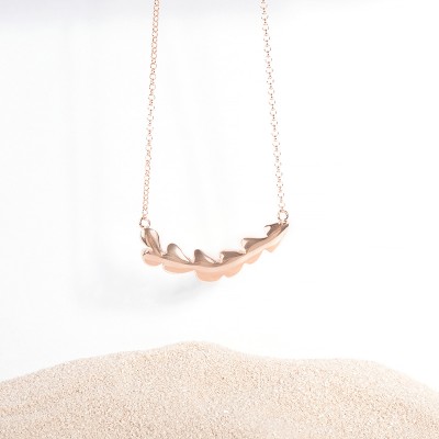 Seaweed Rose Gold Plated Silver 925 Necklace 