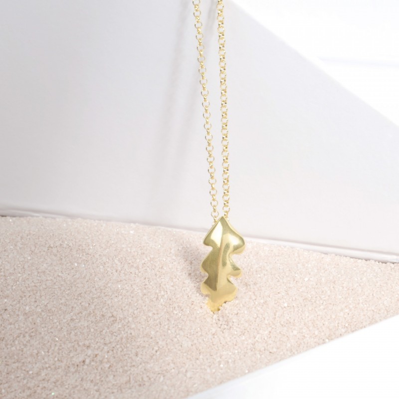 Seaweed Leaf  Gold Plated Silver 925 Necklace  ΚΟΛΙΕ 